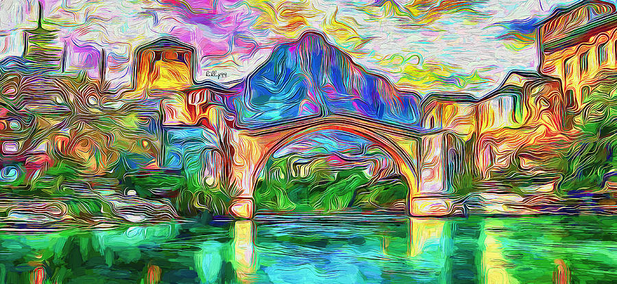 Old bridge 4 Painting by Nenad Vasic