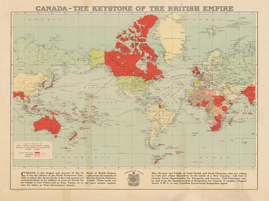 Map of the British empire at its greatest extent in 1920 Stock