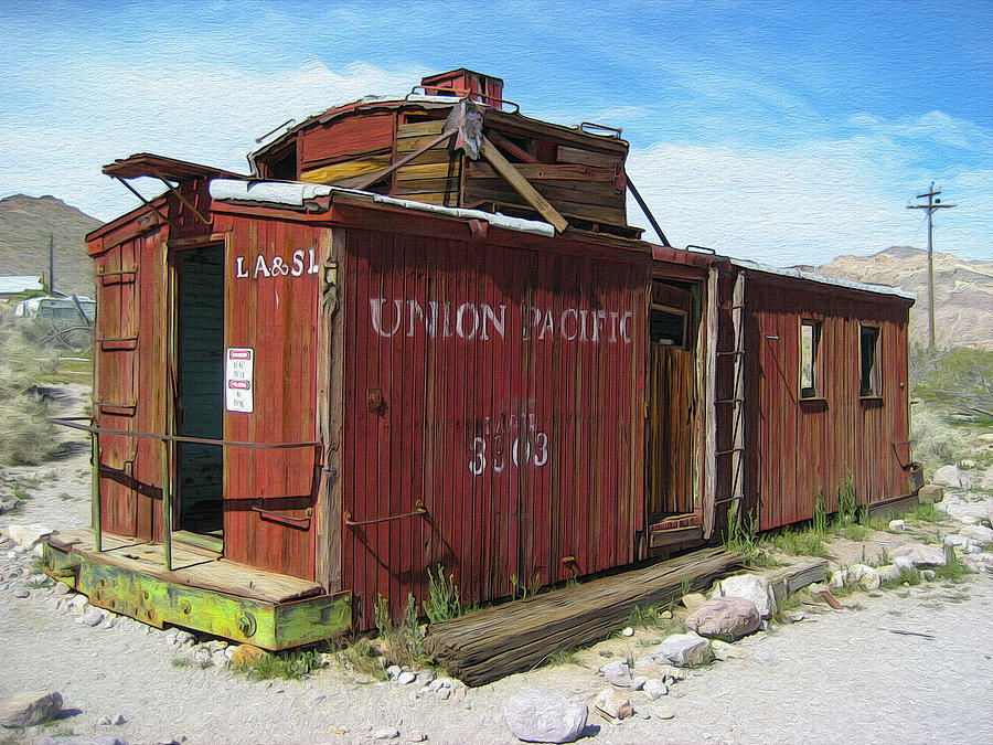 Old Caboose in Desert Photograph by Robert Blandy Jr