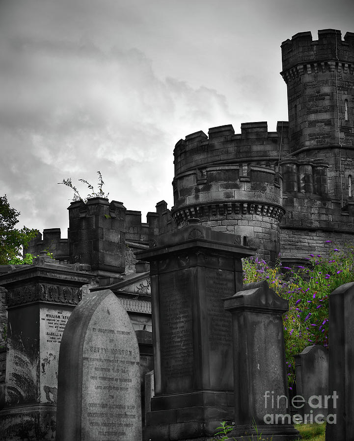 Old Calton Burial Ground, Edinburgh - Selective Colour Photograph by Yvonne Johnstone