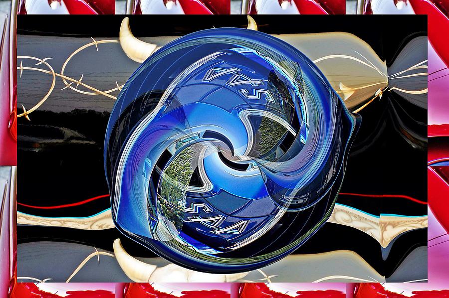 Old car 442 cylinder and little planet as art Digital Art by Karl Rose