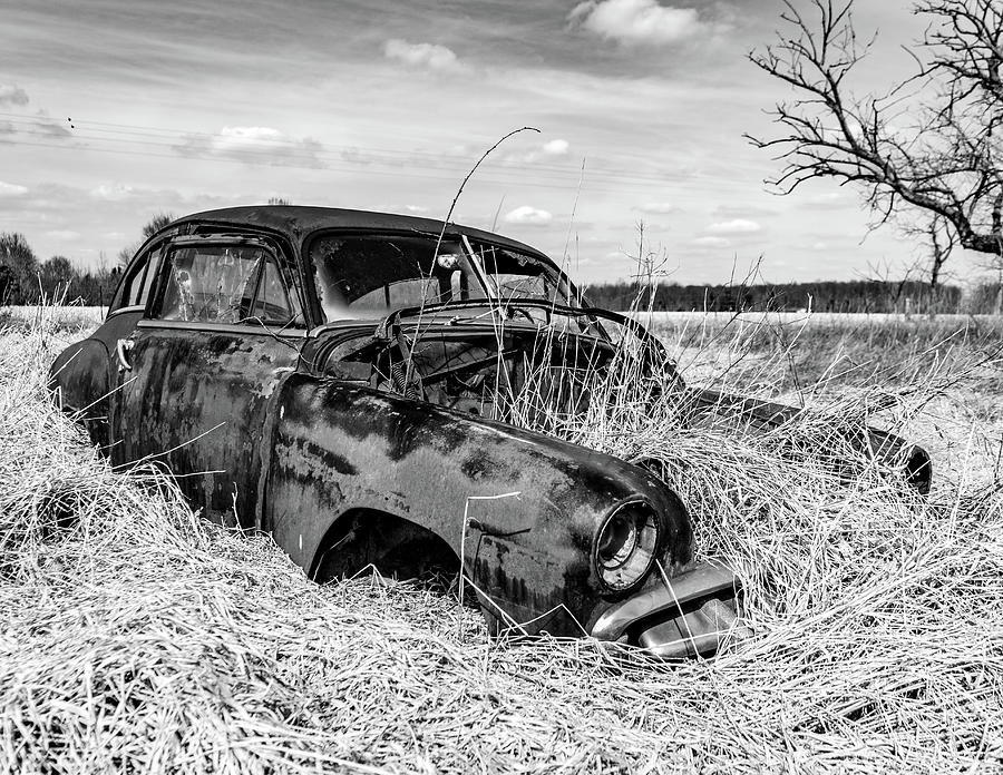 Old Car Sitting In Field Photograph by Scott Smith