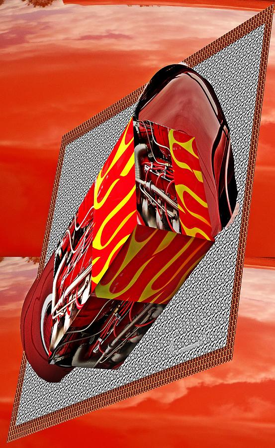 Old car tail light as a 3D cylinder box plane Digital Art by Karl Rose