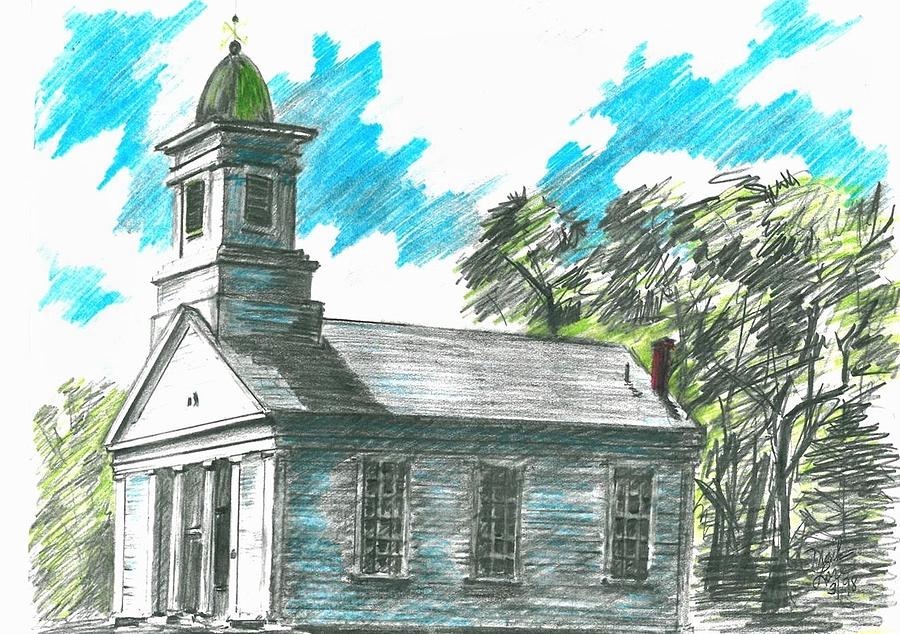 Old Centre Church Drawing by Mark Lore