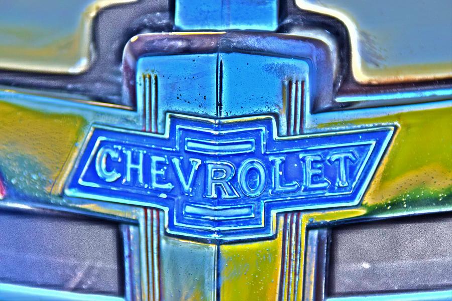 Old Chevrolet Emblem Abstract Photograph by Don Columbus