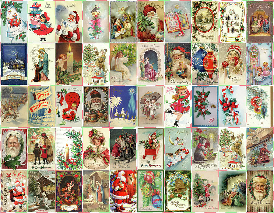 Old Christmas Card Collection Photograph by Pheasant Run Gallery