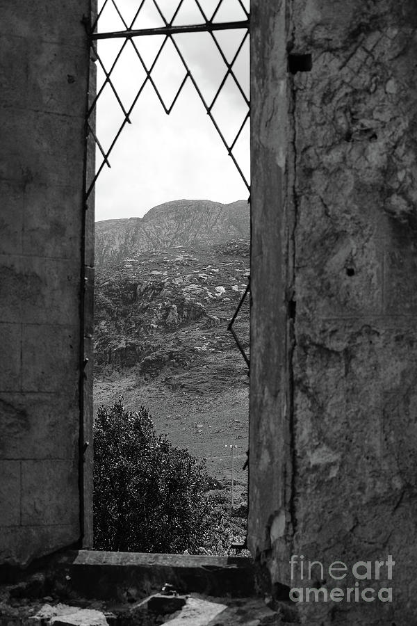 Old Church Outlook bw Vertical Photograph by Eddie Barron