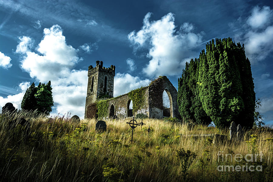 Old Church Ruin with Graveyard in Ireland Photograph by Andreas Berthold