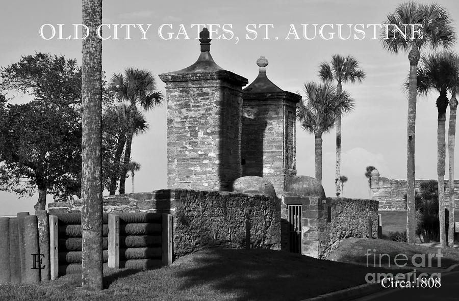 Old City Gates St Augustine Fine Art Black And White Photograph By David Lee Thompson Fine