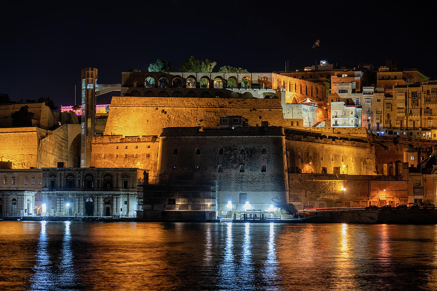 Old City Of Valletta In Malta By Night Photograph by Artur Bogacki