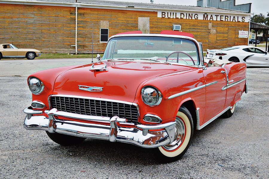 Old Classic Convertible Bel Air Front Angle View Photograph by Gaby Ethington