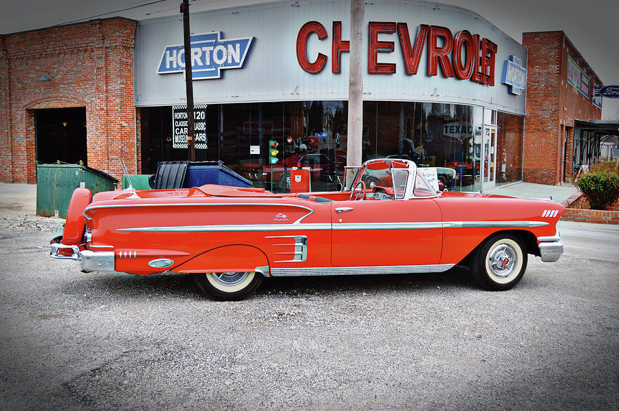 Old Classic Red Impala Car Side View Photograph by Gaby Ethington