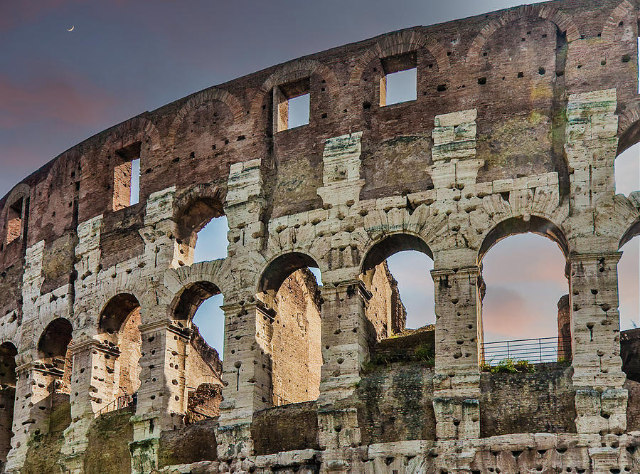 Old Coliseum in Rome at Dusk Photograph by Darryl Brooks