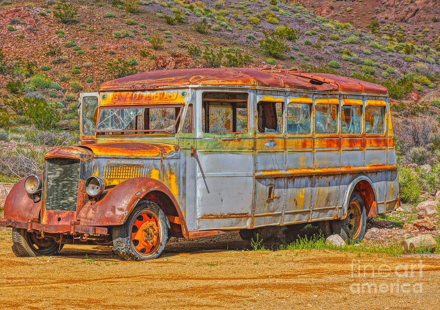 Old Colorful Bus Photograph