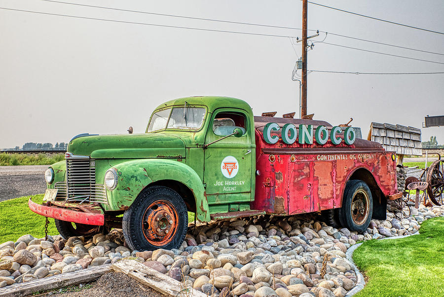 Old Conoco Fuel Truck near Rexburg Idaho Photograph by Peter Ciro