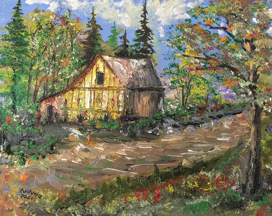 Old Cottage Painting by Ryszard Ludynia