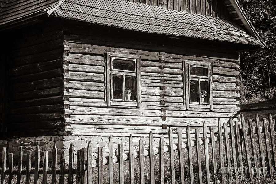 Old cottage windows - BW Photograph by DT Darecki - Fine Art America