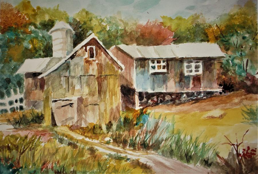 Old Country Barn In Autumn Setting Painting By Al Brown Pixels