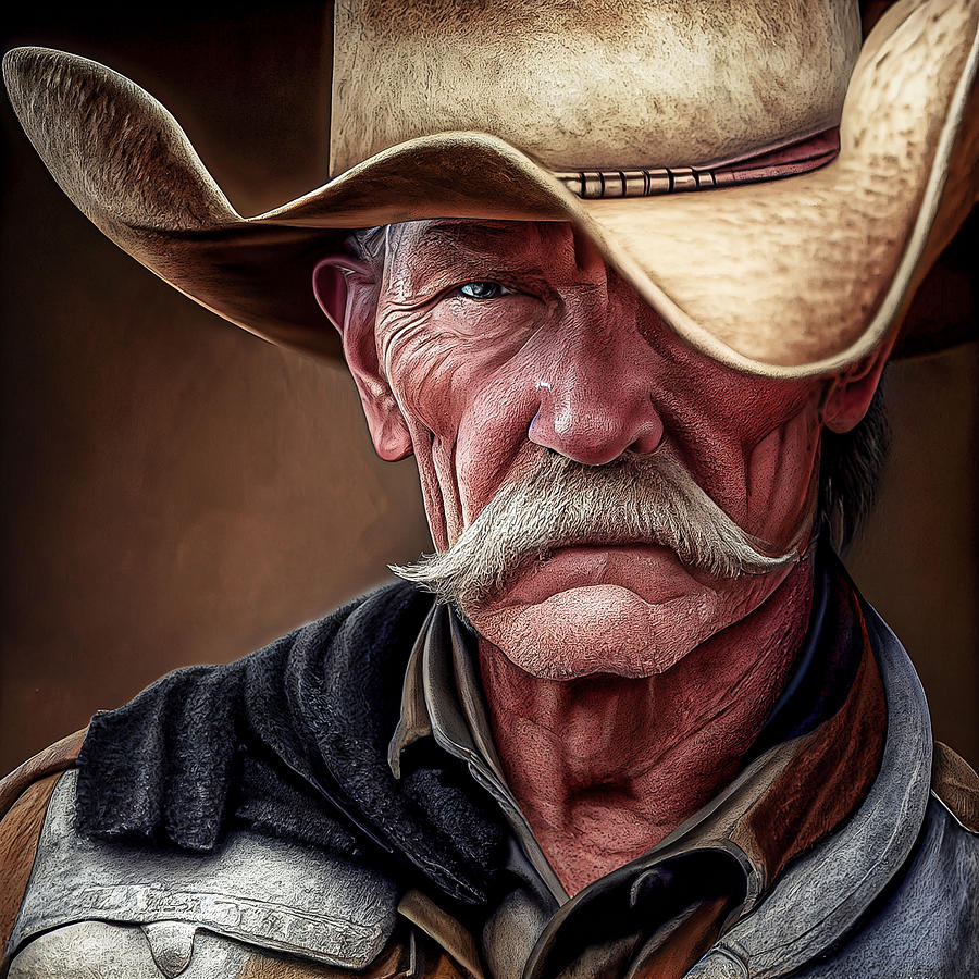 Old Cowboy Digital Art by Jim Painter