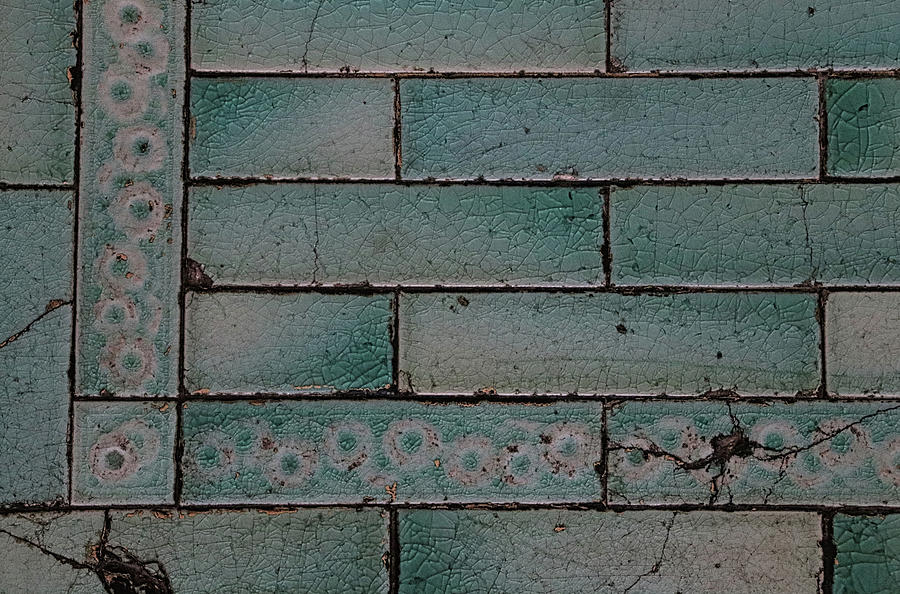 Digital Photograph - Old Cracked Tile by Jeff Roney