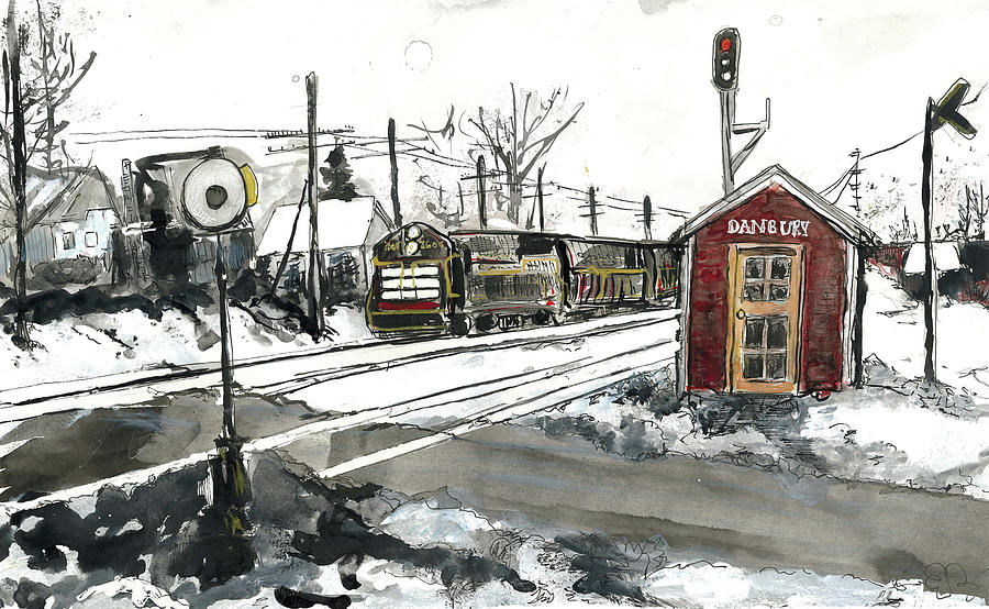 Old Danbury Station Painting by Eileen Backman