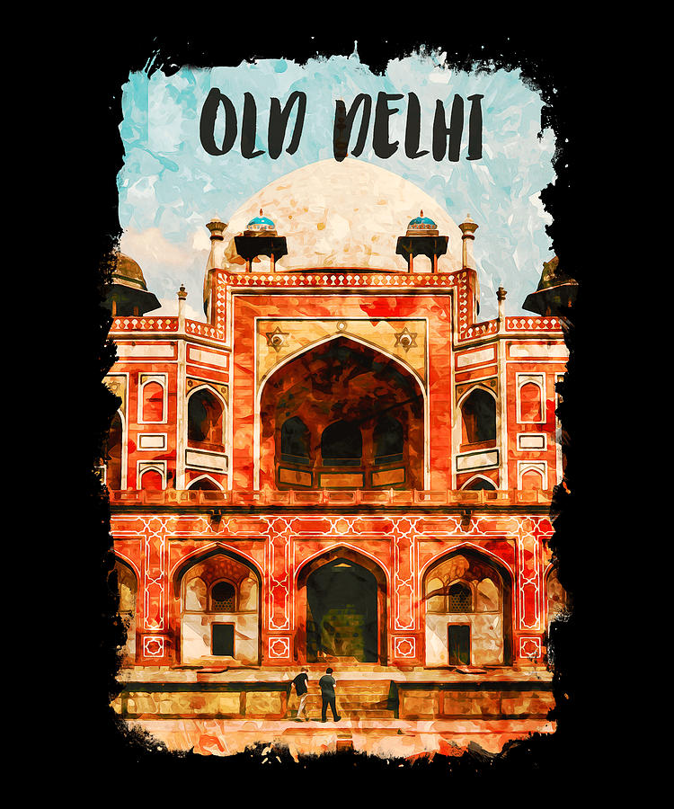 Old Delhi India city watercolor Digital Art by Alexandru Chirila - Fine ...