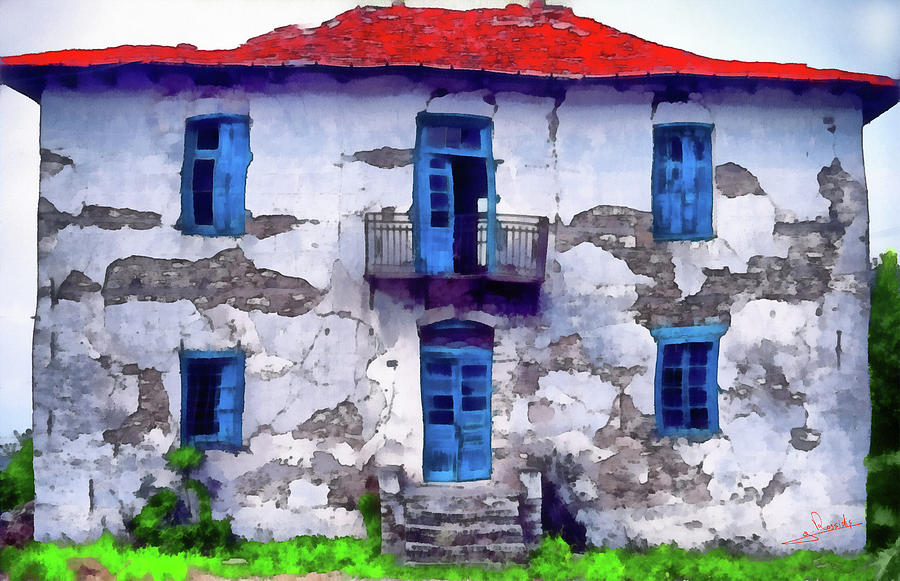Old deserted house Painting by George Rossidis