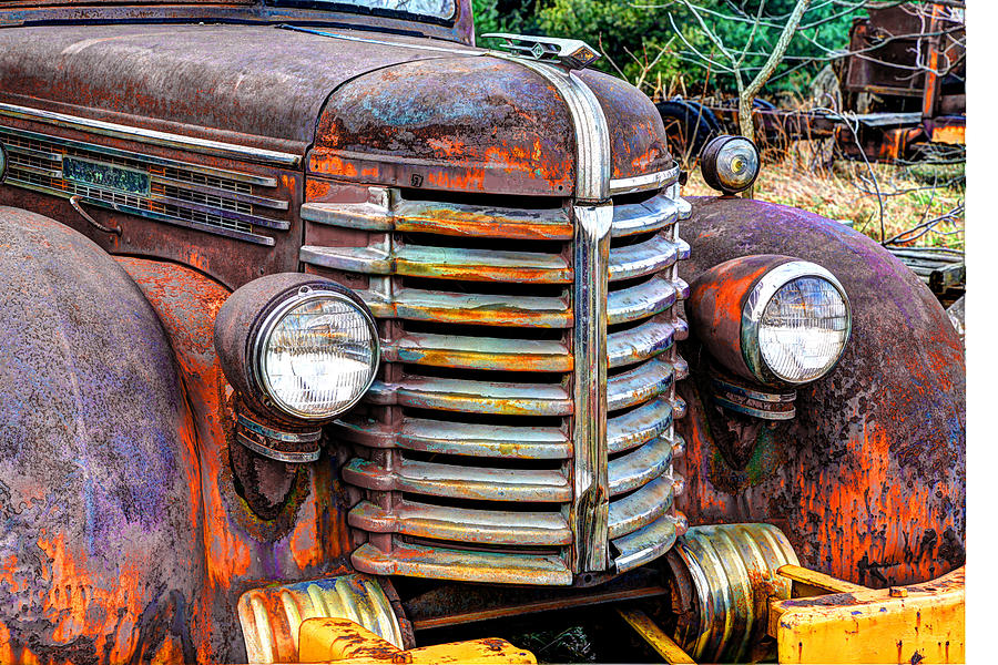 Old Diamond T grill and fenders, HDR Photograph by Al Keuning - Fine ...