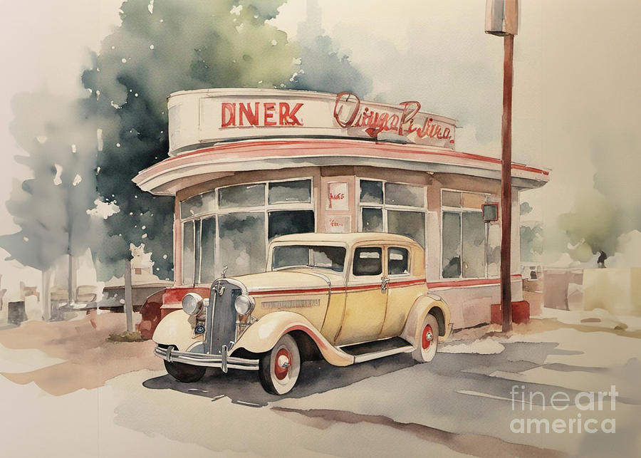 Old Diner Painting by Jim Hatch