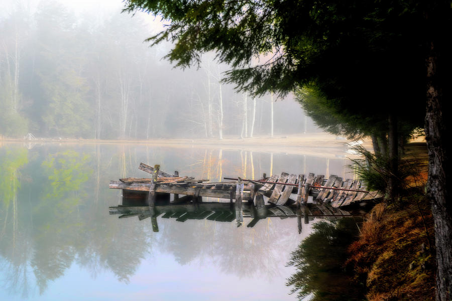 Old dock on a lake Photograph by Dan Friend