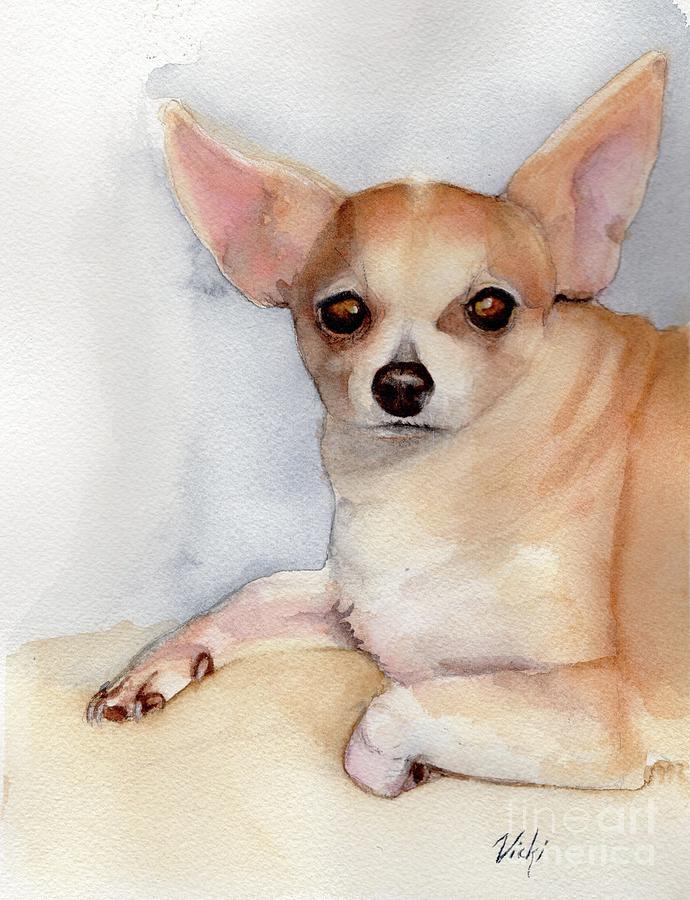 Old Dog Portrait Painting by Vicki B Littell