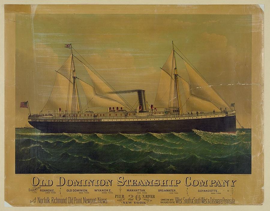 Old dominion steamship company  Photograph by Popular Art