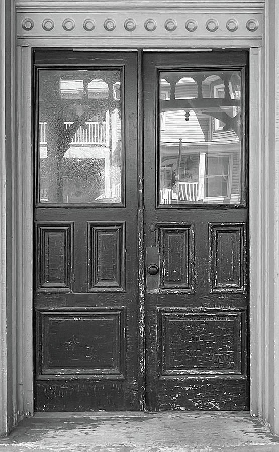 Old Door Bedford PA Black and White Photograph by Photographic Arts And Design Studio