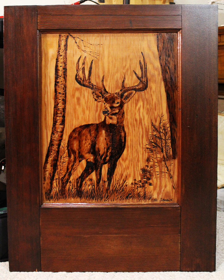 Old Door Buck Pyrography by Katie Skersick - Fine Art America