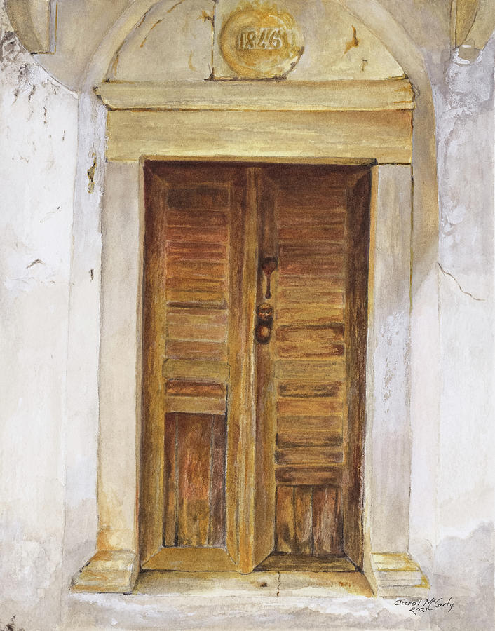 Old Door Painting by Carol McCarty