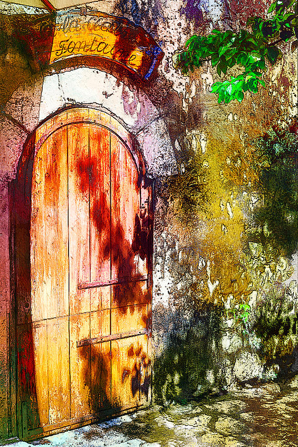 Summer Mixed Media - Old door in Eze, Provence by Tatiana Travelways