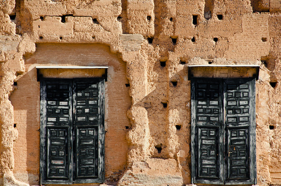 Old Doors in El Badi Palace - Marrakesh - Morocco Photograph by Adrian Wojcik