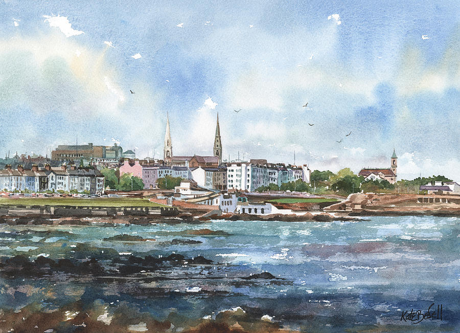 Old Dun Laoghaire Skyline Painting by Kate Bedell