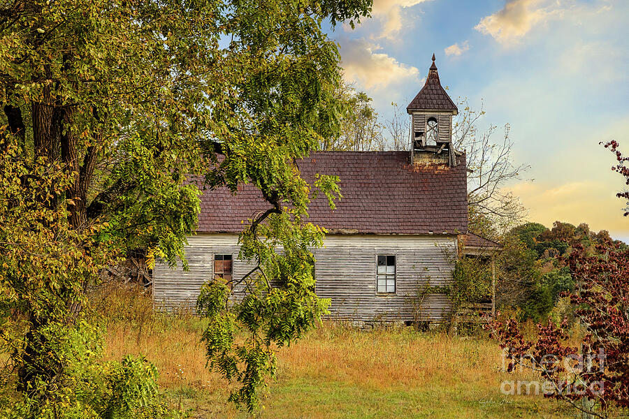 Old Dunlap School in Autumn Photograph by Shelia Hunt