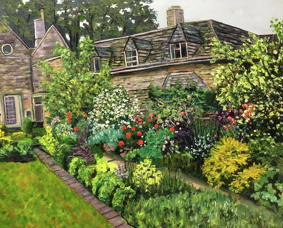 Old English Herbal Garden Painting by Richard Nowak