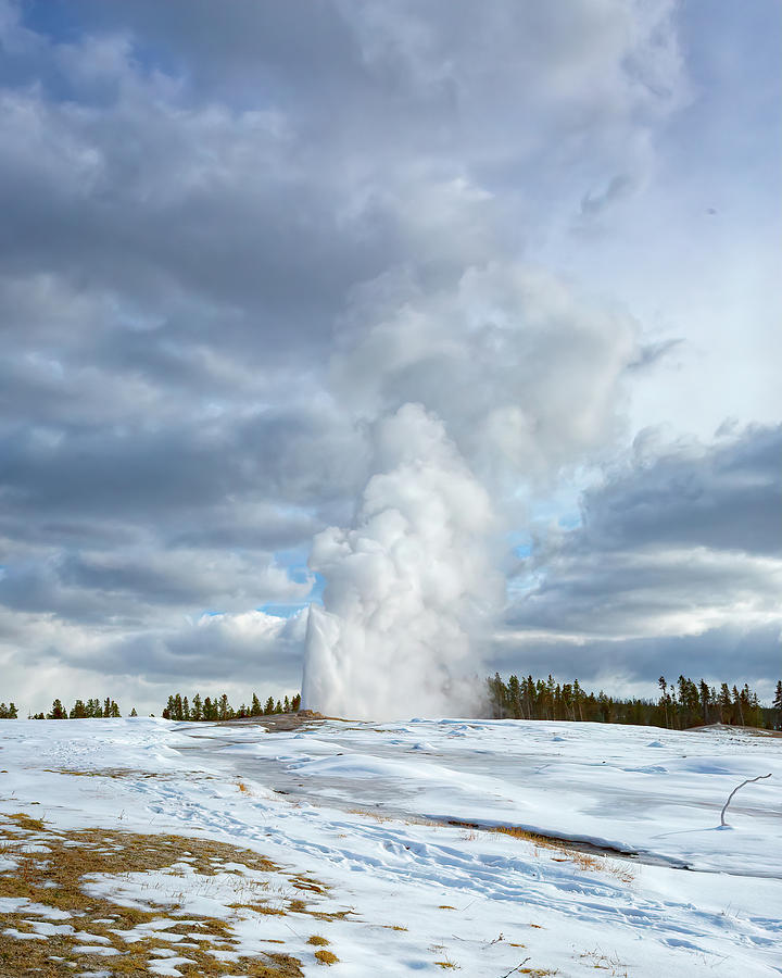Old Faithful in Winter Photograph by Jack Bell