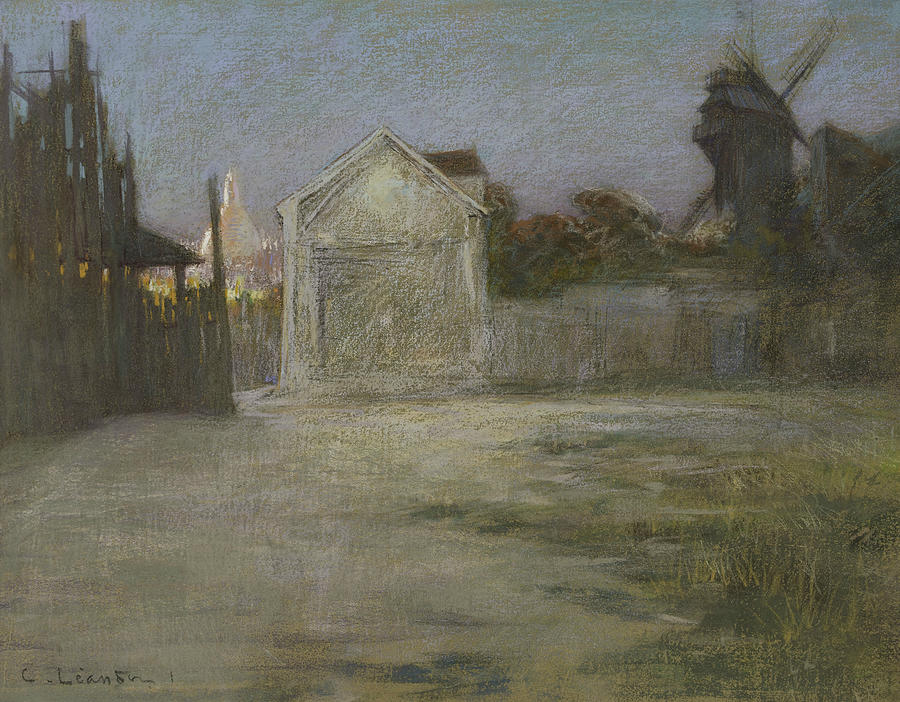 Old Farm of the Galette Mill Pastel by Charles Leandre