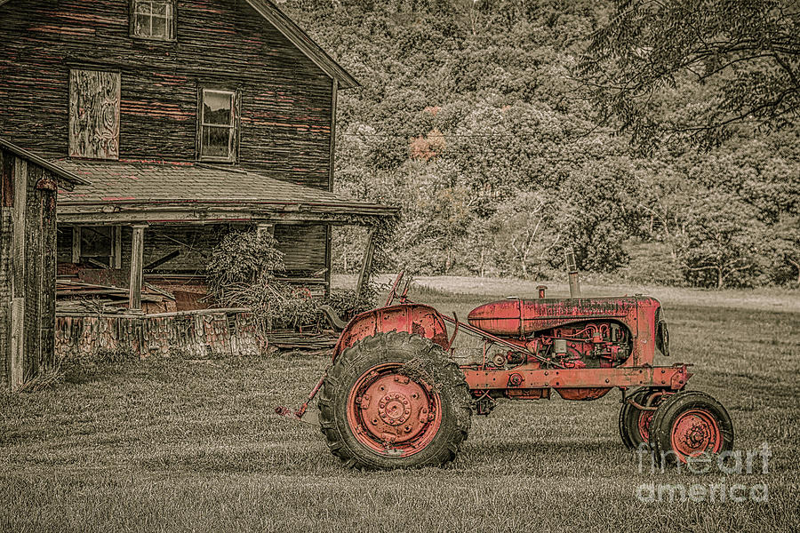 Farm Digital Art - Old Farm Tractor For Sale Two by Randy Steele