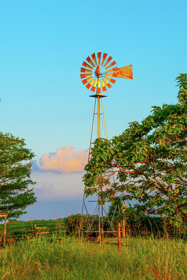 Old Farm WindmillHoward County Indiana Photograph by William Reagan