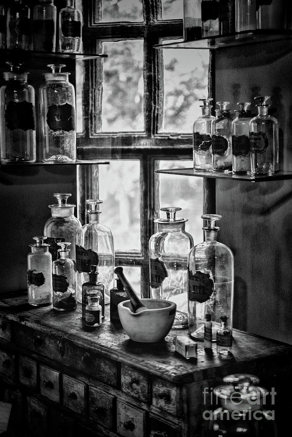 Old Fashion Apothecary black and white Photograph by Paul Ward