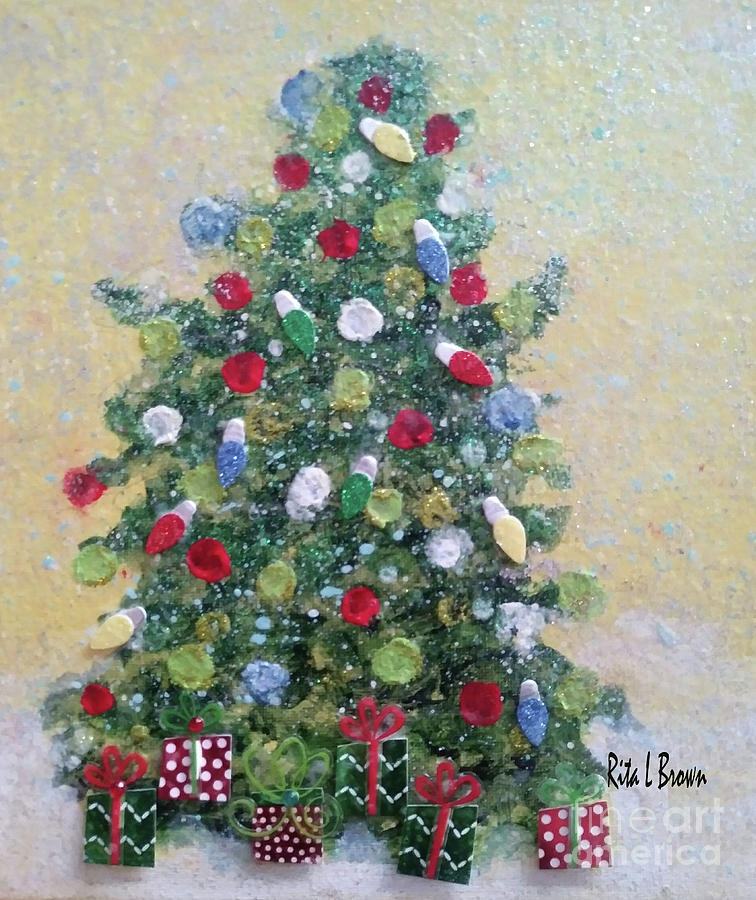 Old Fashion Christmas Tree Painting by Rita Brown