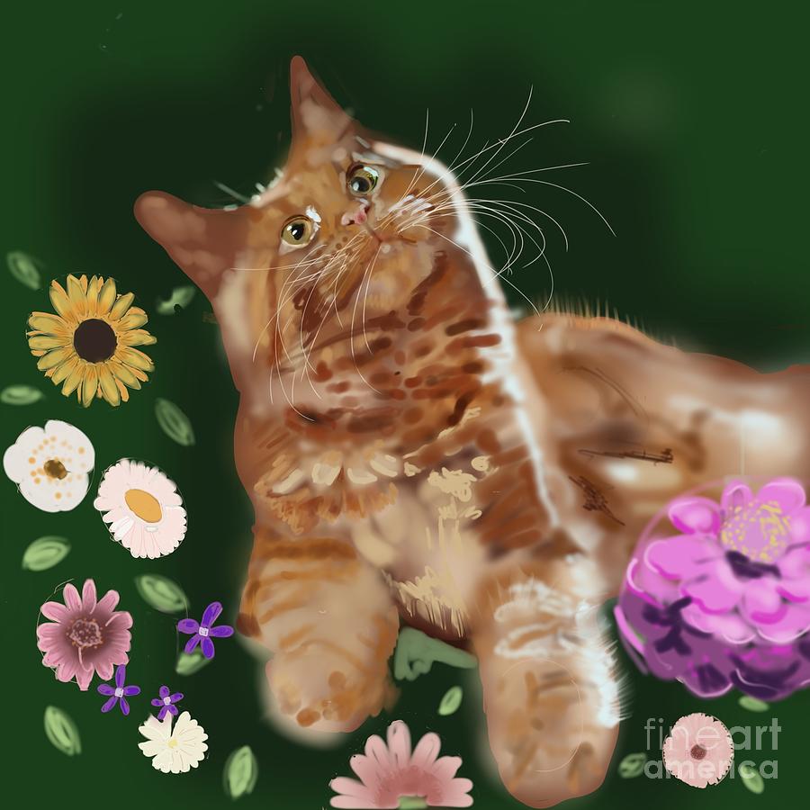 Old fashioned cat 2 Digital Art by Jacinta Hunt | Fine Art America