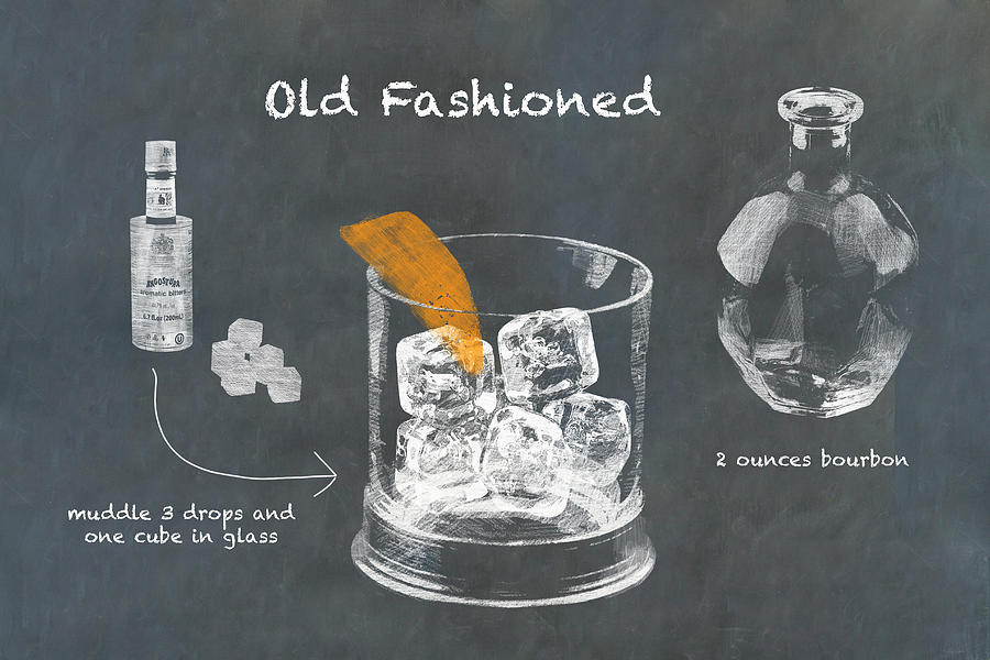 Old Fashioned Cocktail Recipe Photograph