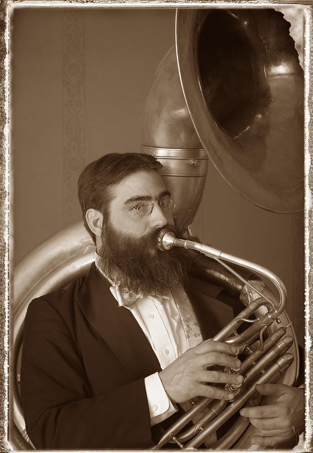 Old Fashioned Portrait of a Male Tuba Player Photograph by Gregory Costanzo