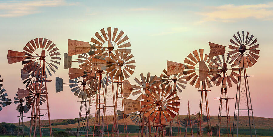 Old Fashioned Wind Farm - Nebraska Sandhills Photograph by Susan Rissi Tregoning